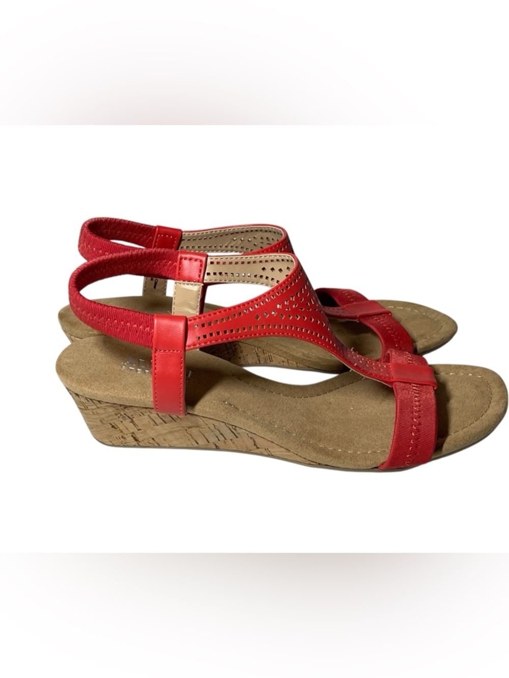 ALFANI Women's Coral T-Strap Step Round Toe Wedge Slip On Slingback Sandals New - Picture 4 of 9